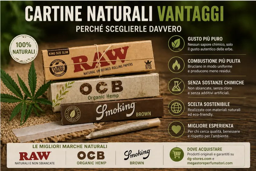cartine naturali vantaggi cartine raw organic